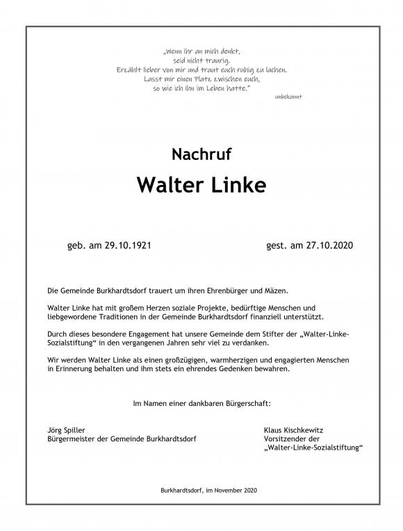 Nachruf Walter Linke, Foto